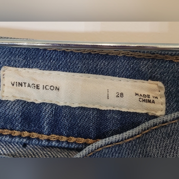 Pacsun Vintage Icon Jeans Straight Leg High Rise Black Velvet Stripes Size 28 - Picture 9 of 14